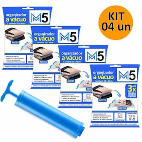Kit 4 Saco A Vácuo 50X60Cm Organizador Hermético Mala Viagem