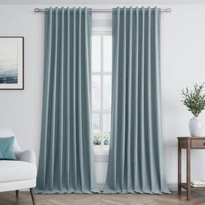 Conjunto de cortinas Guken Blackout azul escuro de 229 cm de comprimento e 2 painéis