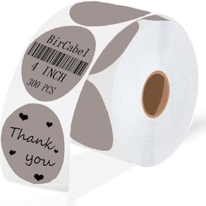 Etiquetas térmicas BricAbel 4 polegadas Large Grey Circle 300 Labels