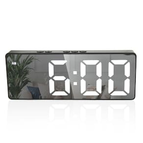 Relogio Despertador Digital LED USB Pilha Portatil Alarme Cabeceira Cores:Preto