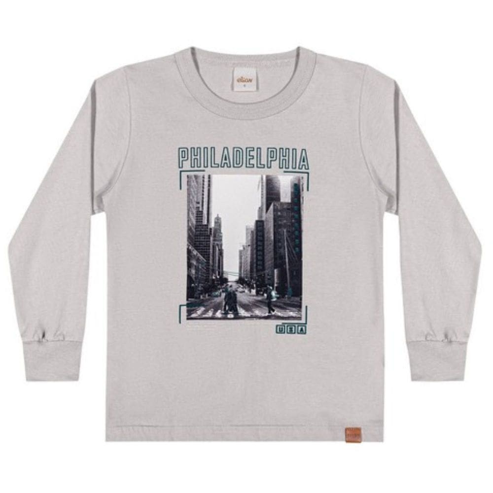 Camiseta Elian Infantil Menino Algodão Estampa Manga Longa