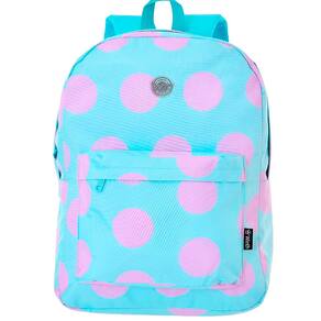 Mochila de Costas Feminina Juvenil Básica Bolinhas Cor:Verde Claro