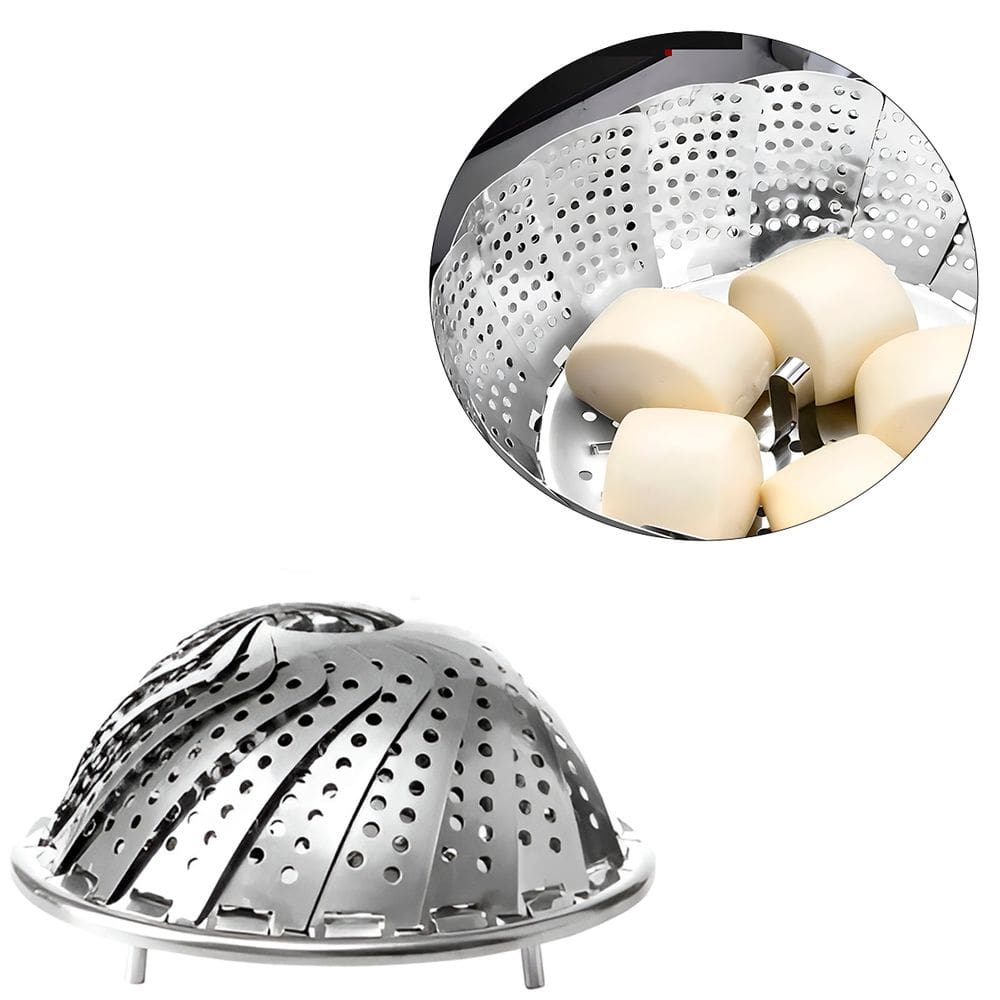 Cesto Retrátil Inox para Cozimento a Vapor Utensílio