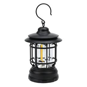 Lampião Led Recarregável Retrô C/ Regulador De Intensidade USB Cor:Preto
