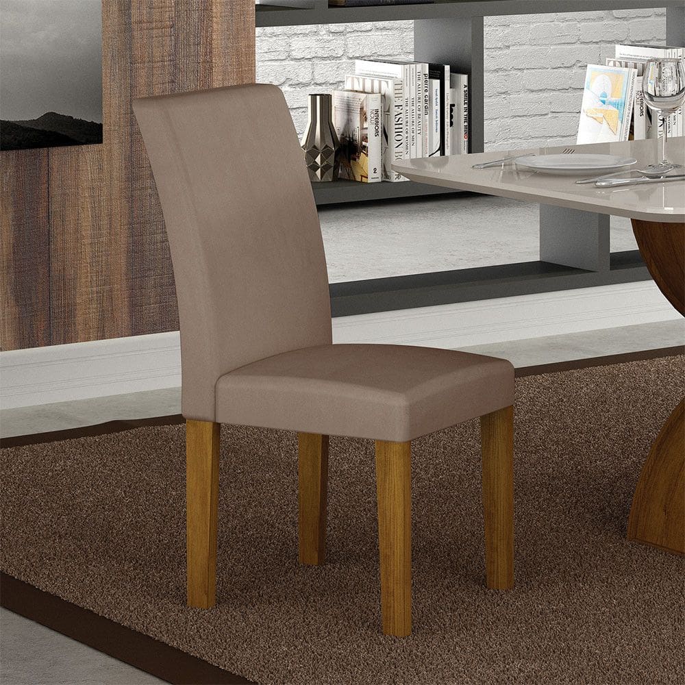 Conjunto 2 Cadeiras de Jantar Napoli MDF e Veludo Leifer