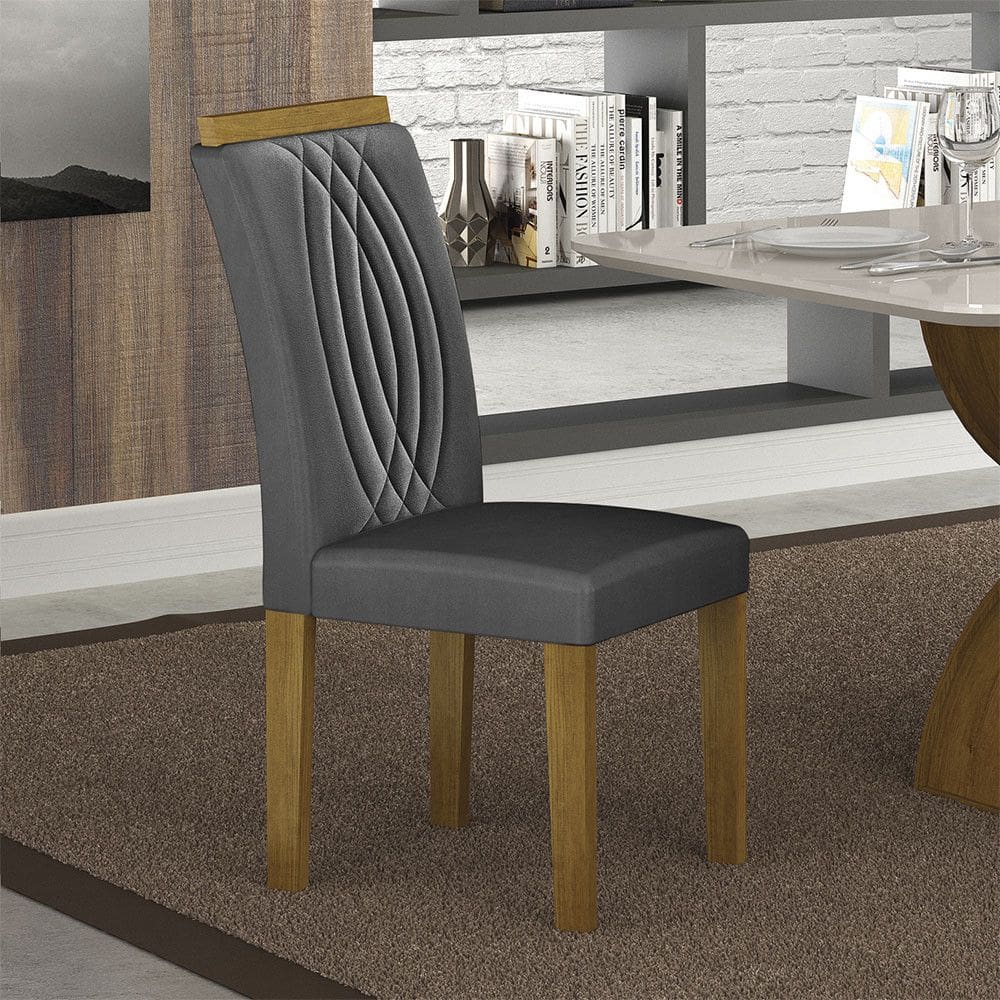 Conjunto 2 Cadeiras de Jantar Doha MDF e Veludo Leifer