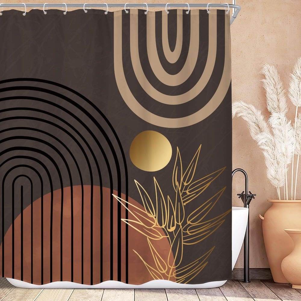 Cortina de chuveiro KOMLLEX Chic Abstract Impermeável Poliéster