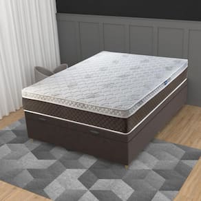 Cama Box Baú Casal 138cm Molas Ensacadas  Euro Suede Genebra Umaflex JSW