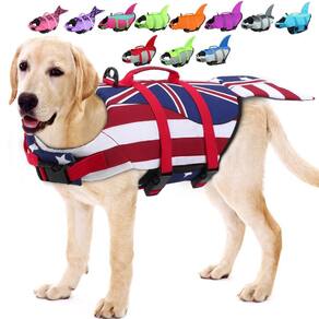 Colete salva-vidas para cães EMUST Large para natação XL Flag Mermaid