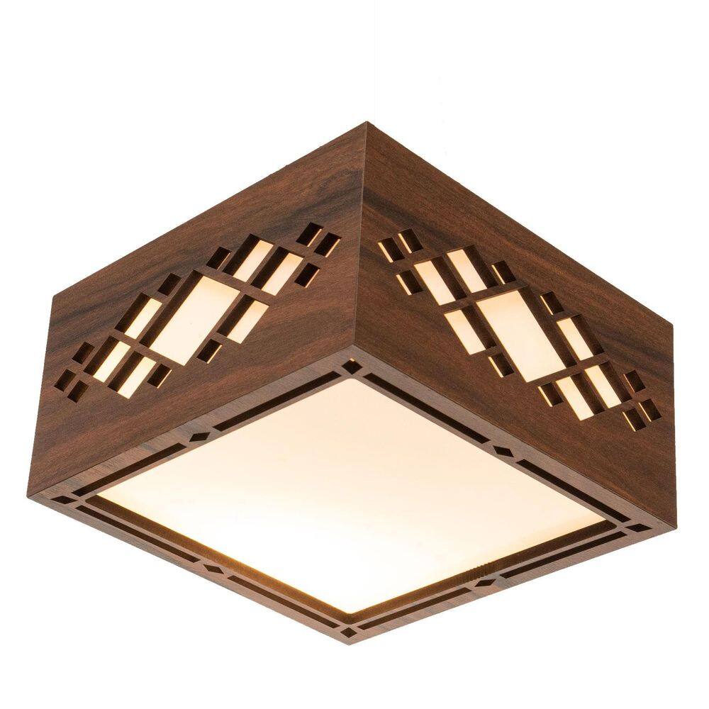 Luminária Decorativa Madeira Plafon Pipa 30Cm