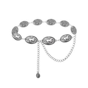 Cinto de cowgirl TOPACC Silver Western Chain Rodeo para mulheres