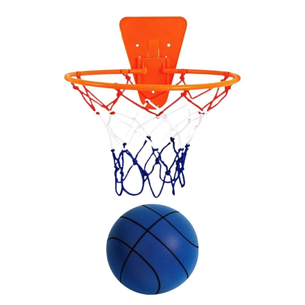 Conjunto de cesta de basquete Silent Indoor para crianças com bola de espuma