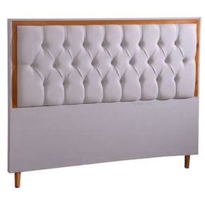 Cabeceira King Luxo Diamante LInho com Detalhe em Madeiras