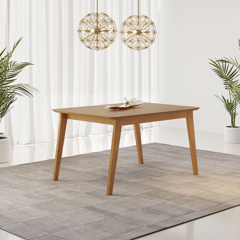 Mesa de Jantar Elegance 160x80cm Tampo Amadeirado sem Vidro JCM Movelaria