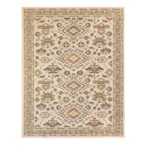 Tapete Sala Oriental 200X250 Cm Bege Tipo Belga Sem Pelo