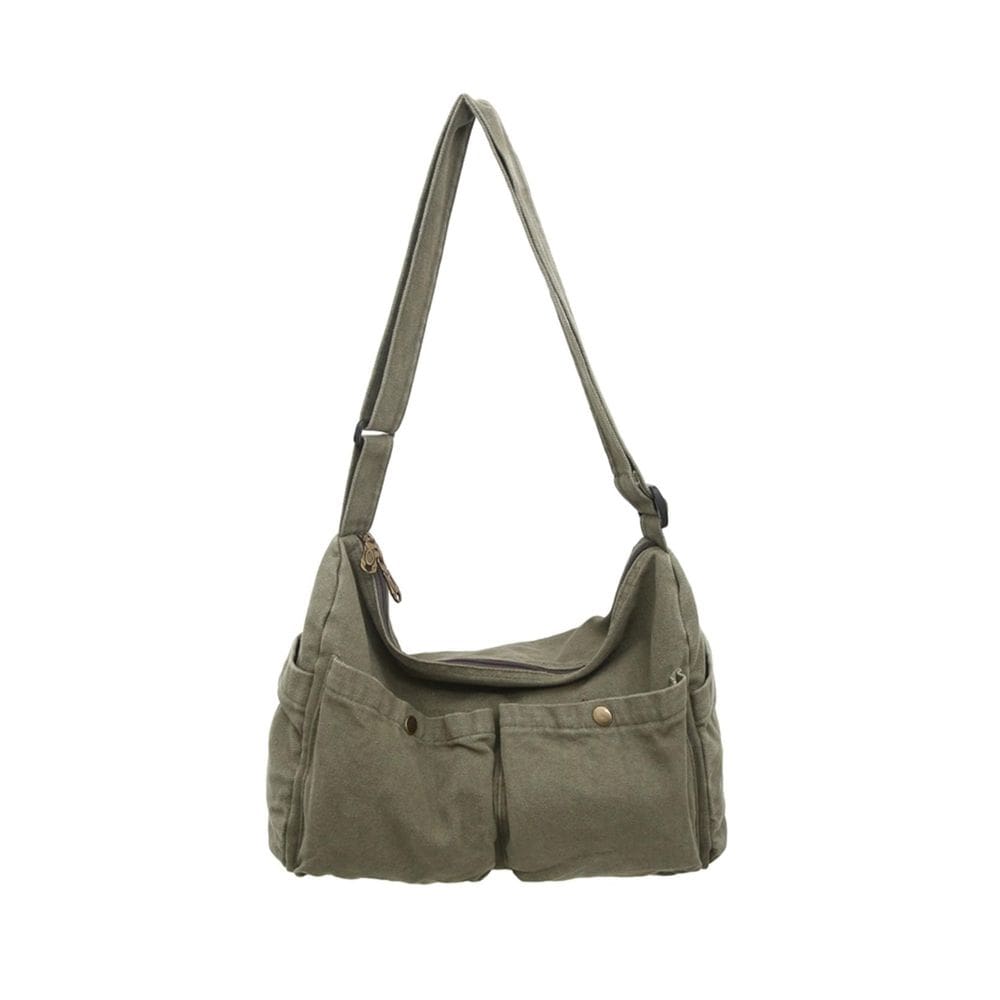 Bolsa Messenger KBTYE Canvas Cute Crossbody Tote Green 38x18x26cm