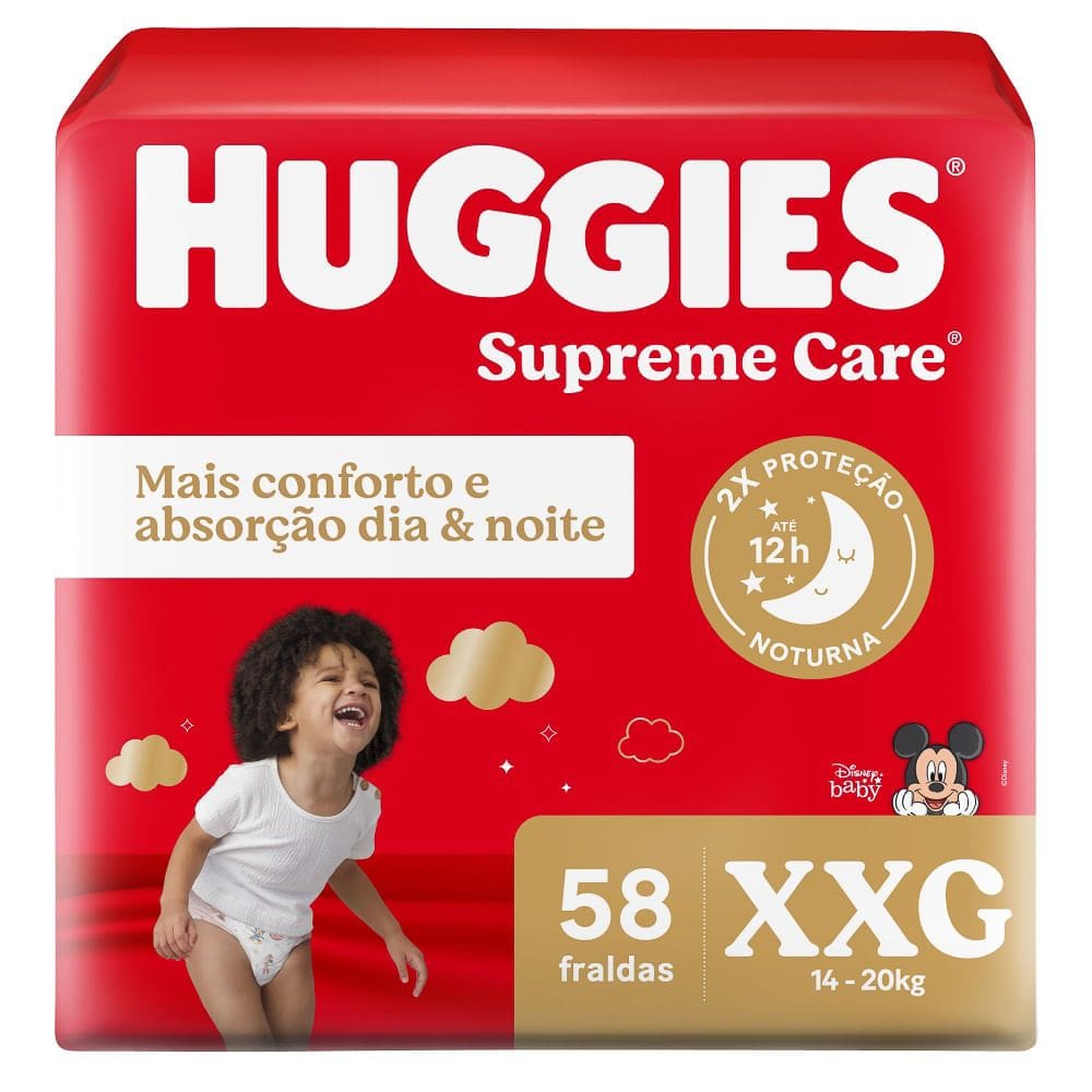 Fralda Huggies Supreme Care Tamanho XXG 58 Fraldas Descartáveis