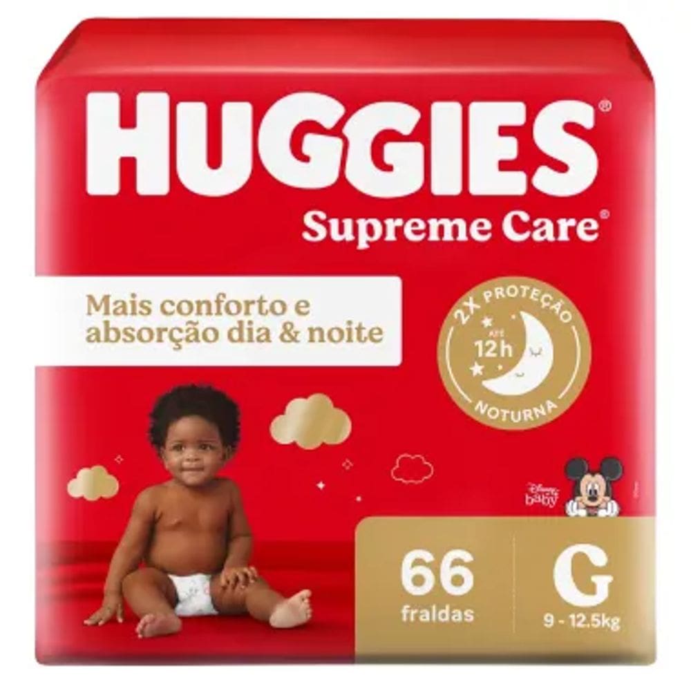 Fralda Huggies Supreme Care Tamanho G 66 Fraldas Descartáveis