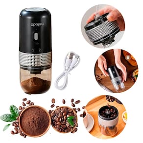 Moedor de Café Elétrico Portátil com Bateria USB-C, Ajuste de Moagem Fina a Grossa, Silencioso, Compacto e com Rebarba de Cerâmica