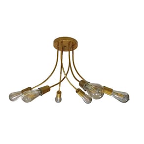 Lustre Pendente Sputnik Gun 6 Hastes - Dourado
