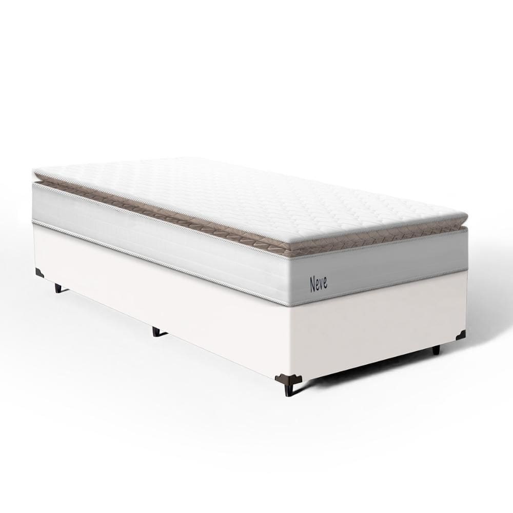 Cama Box com Colchão de Molas Ensacadas Pillow Top Neve Solteiro 88cm