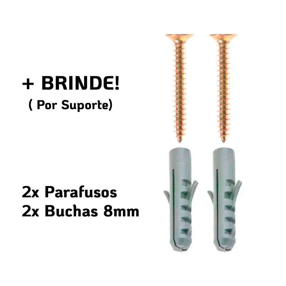 Kit 2 Suporte Prateleira Ferro Industrial Dupla 20X30Cm