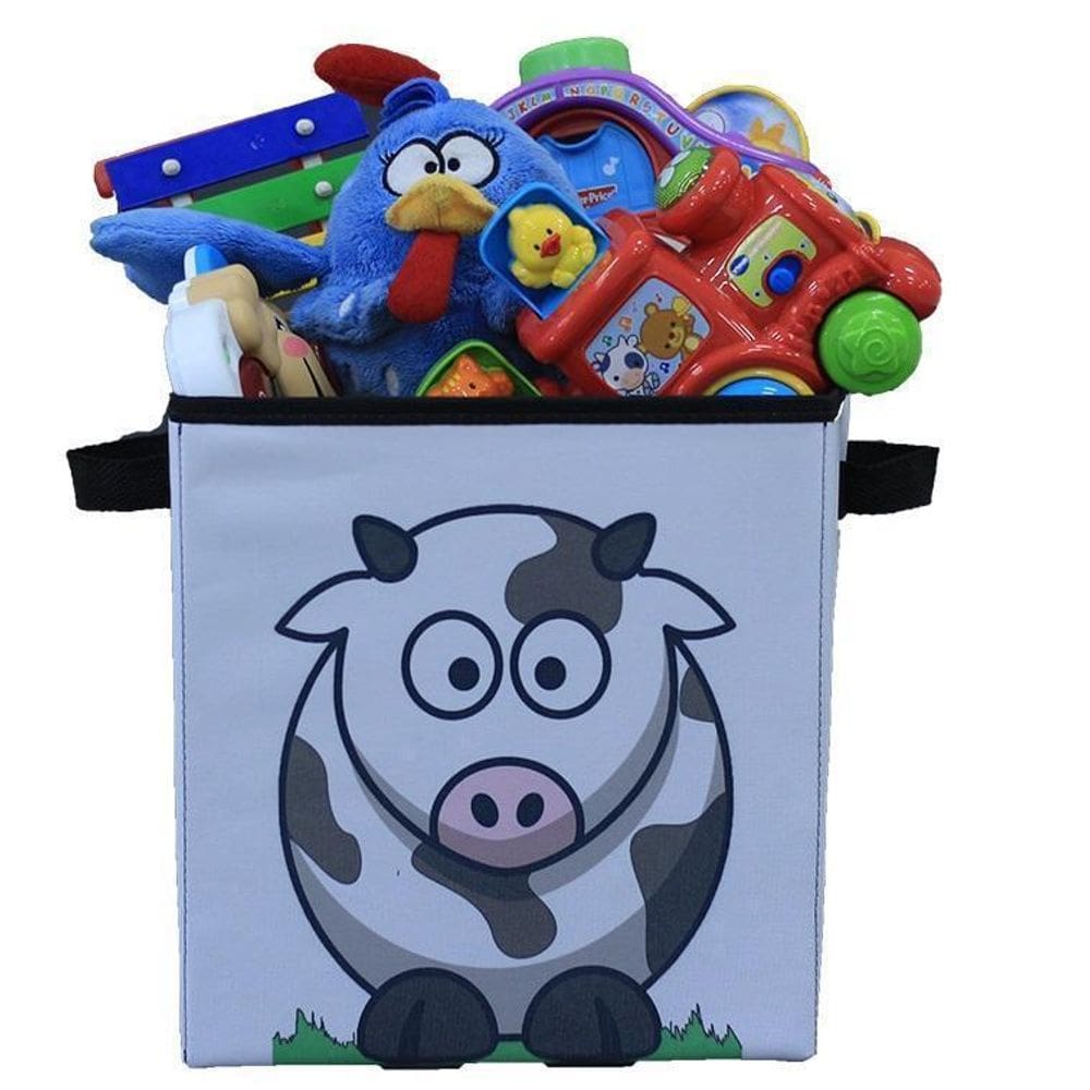 Caixa Organizadora De Brinquedos Estampada 28X30X28Vaquinha