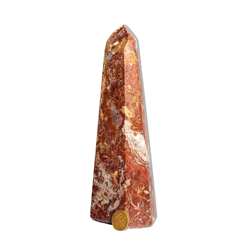 Ponta Calcedônia Mosaico Pedra Natural 708g 19cm Classe B