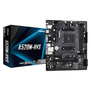 Placa Mae ASROCK A520M-HVS AM4 2XDDR4 DIMM 64GB 2XUSB2.0 4XUSB3.2 1XM.2 HDMI/D-SUB Rede Giga 1XPCIE