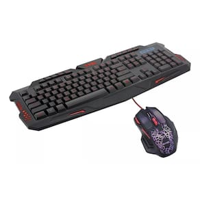 Kit Gamer Bright 594 Teclado E Mouse Preto  Rgb Led Abnt2