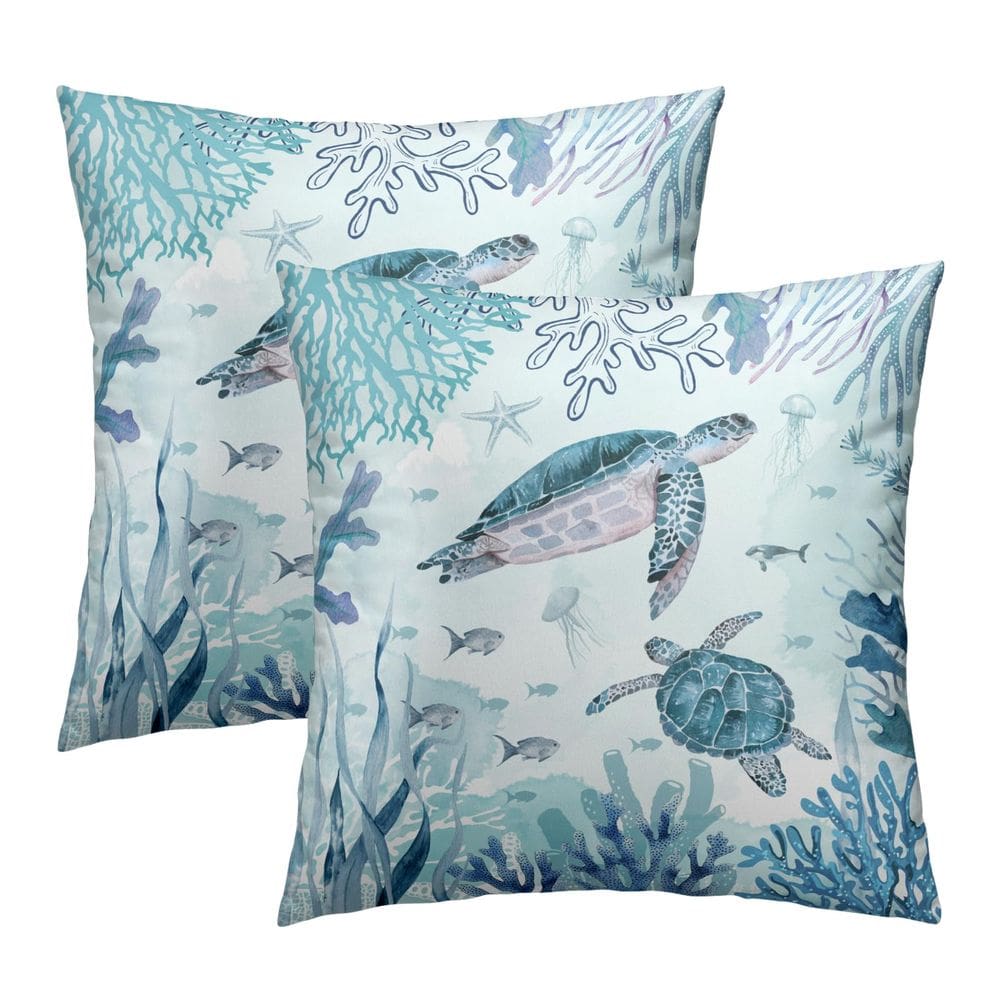 Conjunto de capas de almofada Granbey Sea Turtle 60 x 60 cm (pacote com 2)