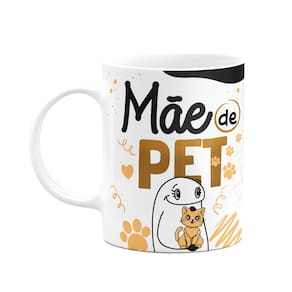 Caneca Flork Mães - Mãe de pet Gato - 325ml