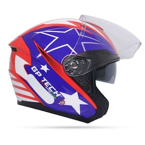 Capacete Gp Tech Aberto Usa Azul/Vermelho
