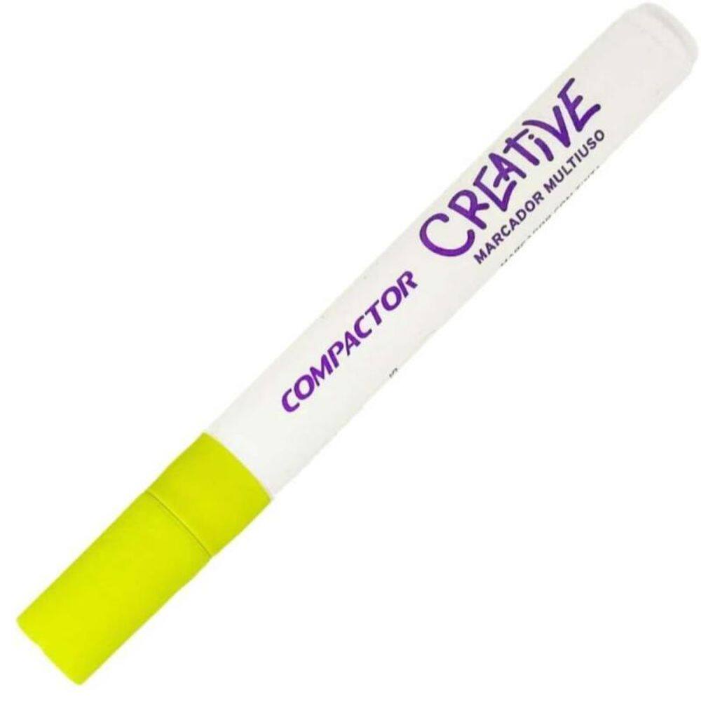 Marcador Multiuso Creative 4Mm Amarelo Neon Compactor