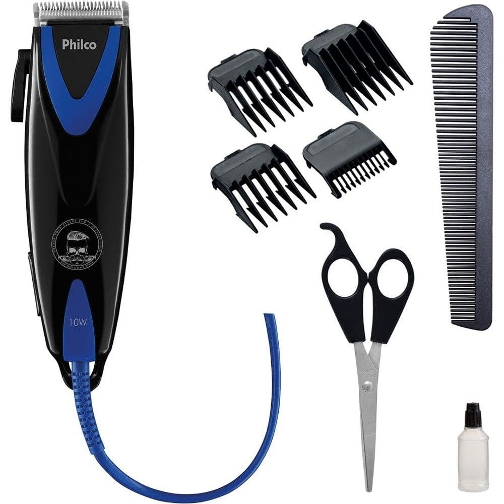 Maquina de Cortar Cabelos Philco 10w Azul preto 127V