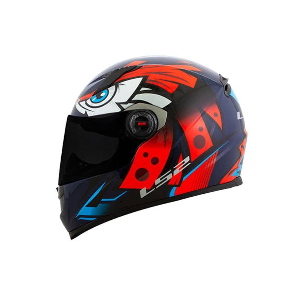 Capacete LS2 FF358 Tribal Azul e Laranja