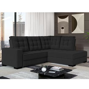 Sofá Canto Retrátil e Reclinável Munique Tamanho 220cm X 175cm Preto