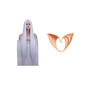 Fantasia Elfo Orelha E Peruca Super Longa Cosplay Halloween