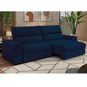 Sofá 3 Lugares Retrátil e Reclinável 235 Cm Ac220 Barcelona Azul