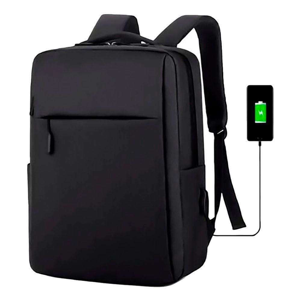 Bolsa Mochila Porta Notebook 15,6 Preto Impermeável Usb Preto