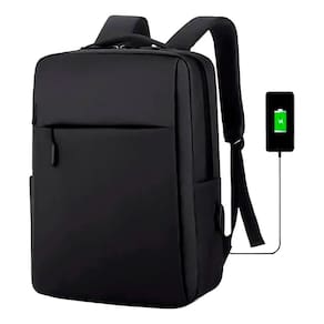 Bolsa Mochila Porta Notebook 15,6 Preto Impermeável Usb Preto