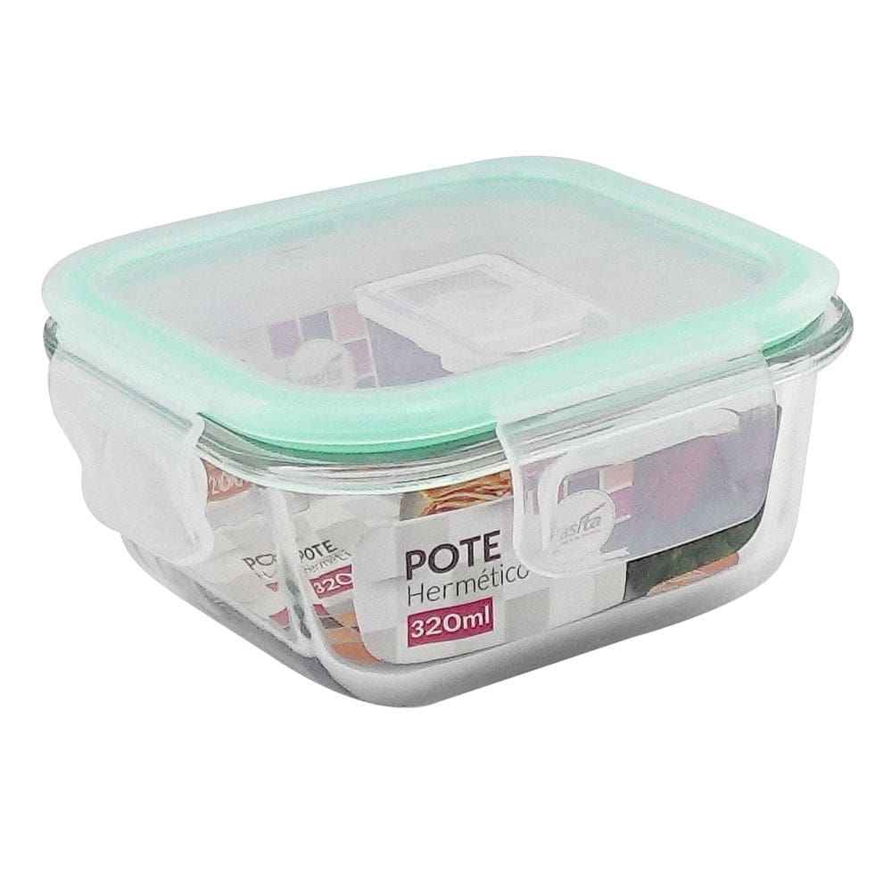 Pote de Vidro 320ml com Fechamento Hermético 4 Travas Marmita