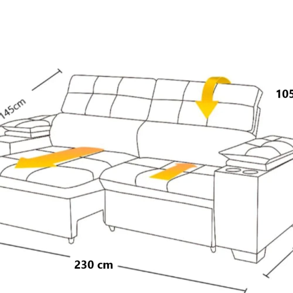 Sofá Manaus 230cm Retrátil e Reclinável Terracota | Ponto