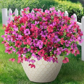 Flores artificiais Homsunny para decoração de primavera ao ar livre x12