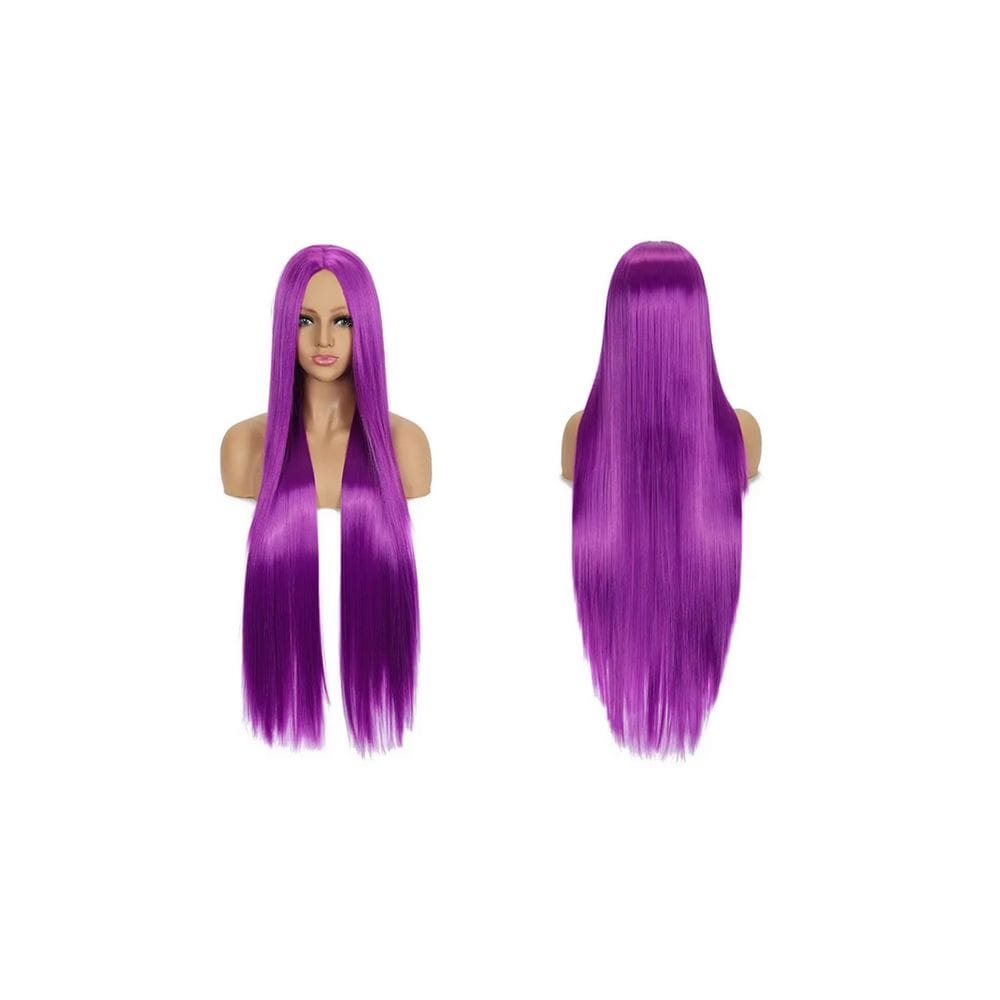 Peruca Super Longa Lilas Cosplay Anime Halloween