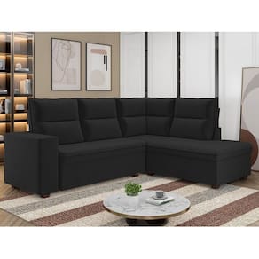 Sofá Canto Arruba Tamanho 220cm X 180cm Preto