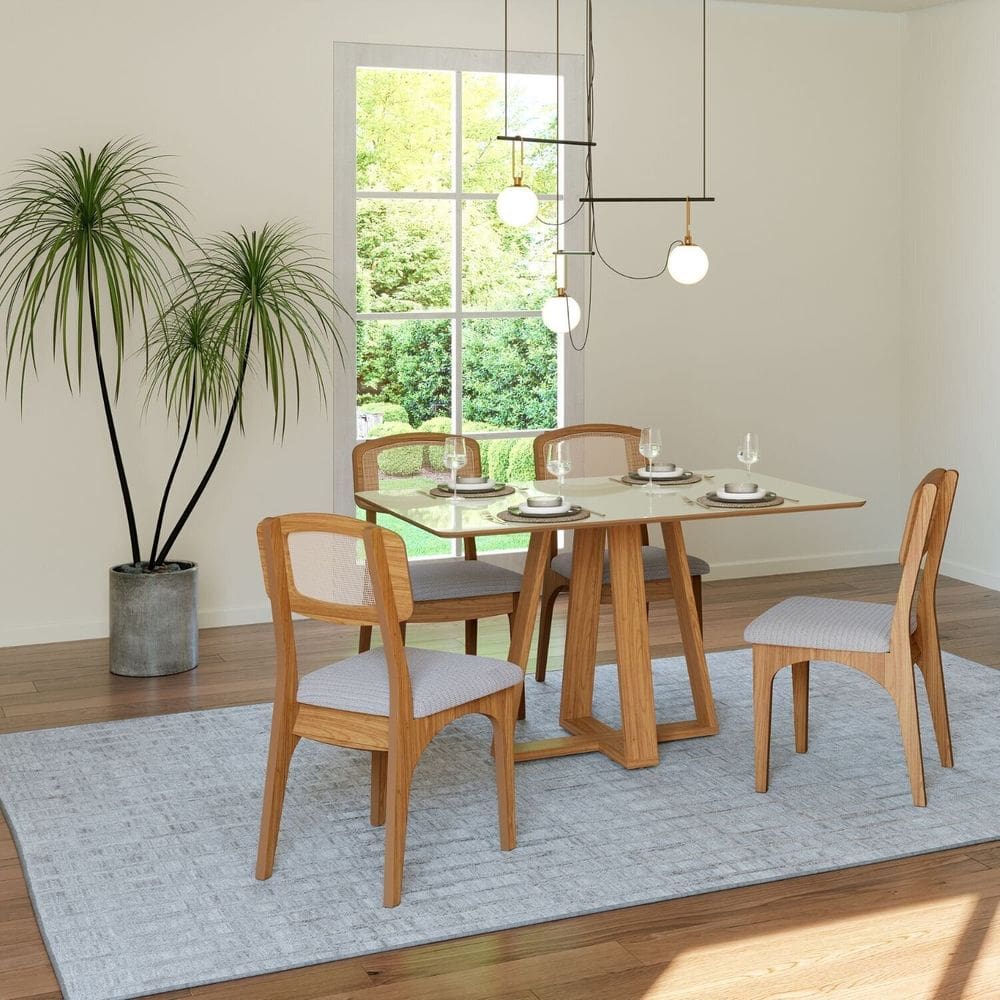 Mesa 135cm X 77cm X 90cm 100% em Mdf Freijó/Off White