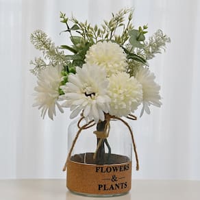 Arranjo floral artificial LADADA White Chrysanthemum