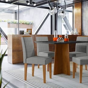 Conjunto Sala de Jantar Mesa Anitta 120cm com 4 Cadeiras Ana Preto