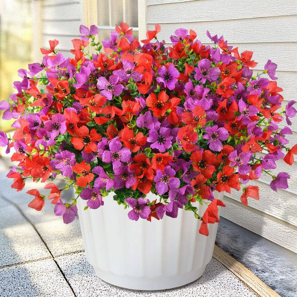 Flores artificiais Homsunny para decoração de primavera ao ar livre